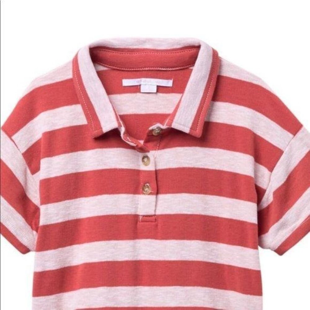 O'Neill Polo‎ Shirt Academia Burnt Pink Striped Knit Top Size Small NWT